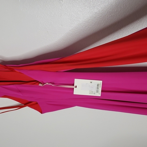 NEW Alex Marie Kensley Criss Cross Halter Gown Fuchsia Pink Goddess Castlecore - Picture 6 of 16